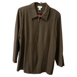 NWT Avenue Jacket Womens Plus 18/20 Stretch Full Zip Brown Soft Shell